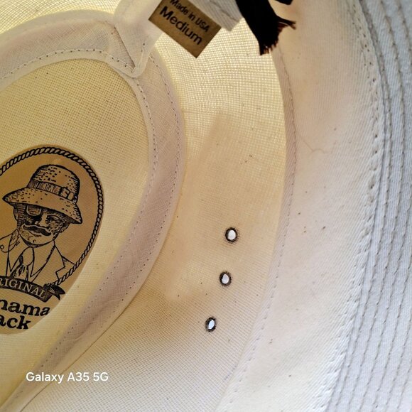 Panama Jack Medium Beige Canvas Safari Hat With Ventilation Eyelets & Adjustable - Picture 6 of 7